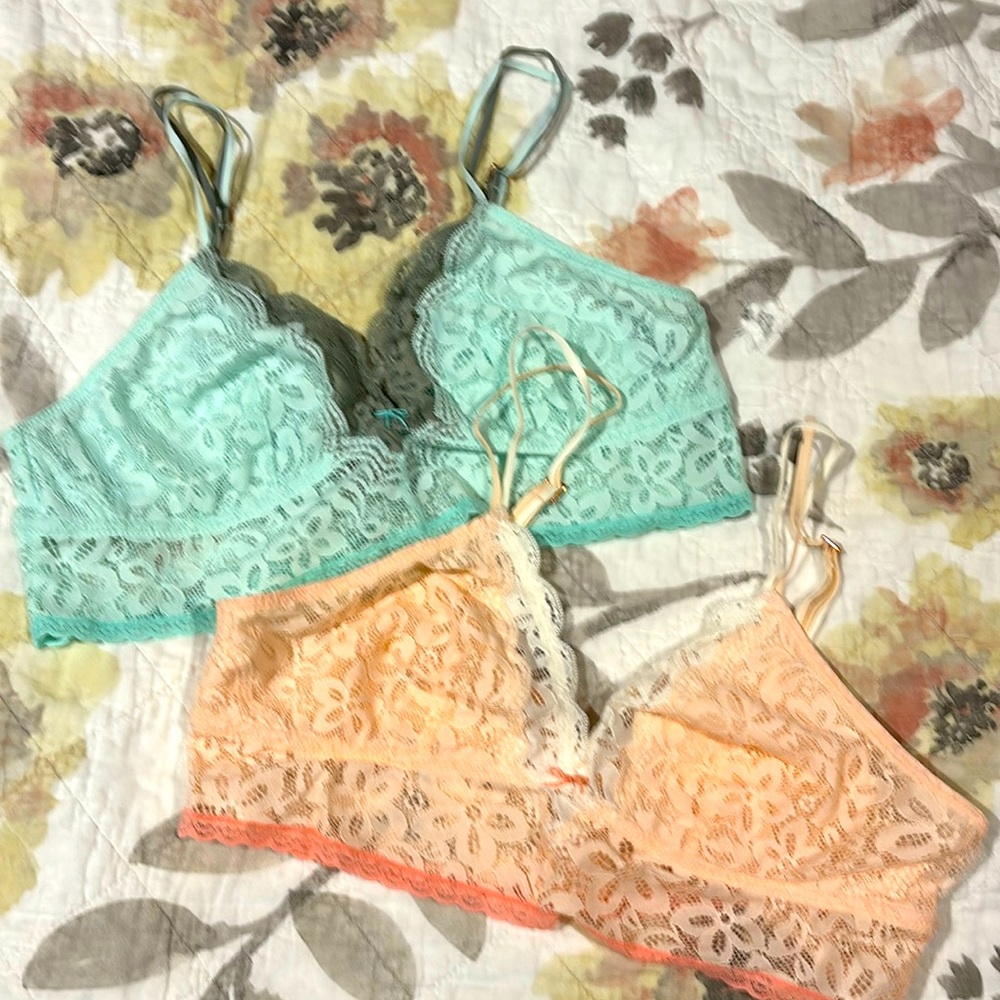 Aerie Lace Bralettes, size L.